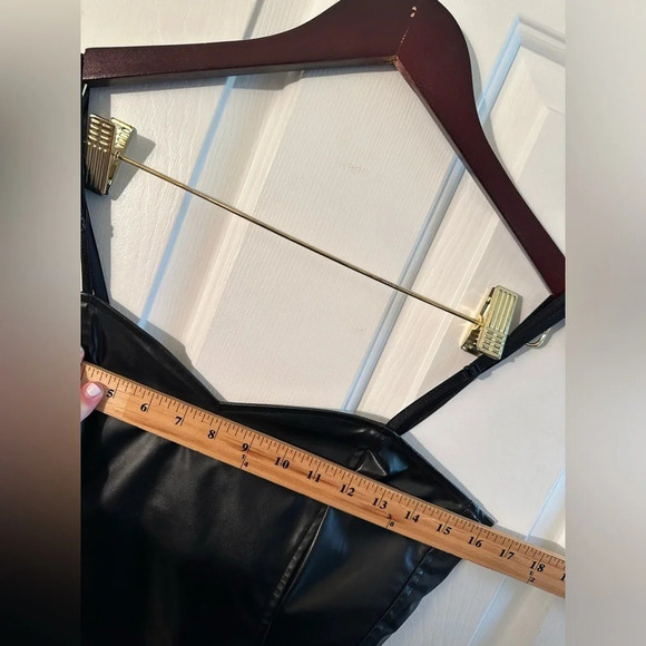 ADELE FADO 6 ITALIAN Faux Leather Corset Dress Sweetheart Neck Back Cut Out SEXY - Picture 9 of 11